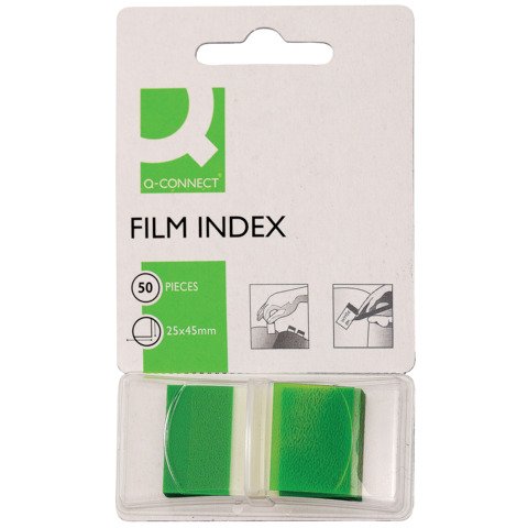 Segnapagina in blister Q-Connect 25×45 mm verde blocchetto da 50 – KF03635