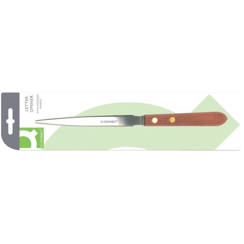 Apribuste tagliacarte in blister Q-Connect acciaio/legno 21,5 cm KF03985