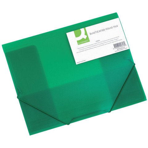 Cartellina a 3 lembi Q-Connect A4 ppl dorso espandibile 0-3 cm verde – KF02313