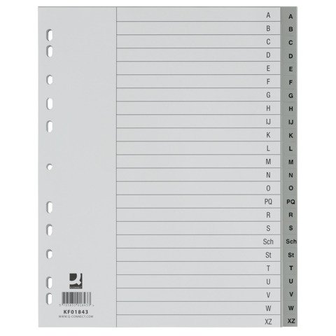 Divisori alfabetici Q-Connect A-Z 24,5×29,7 cm grigio 24 pagine KF01843