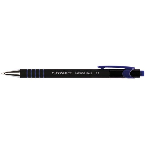 Penna a sfera a scatto Q-Connect Lamda 0,7 mm blu KF00673