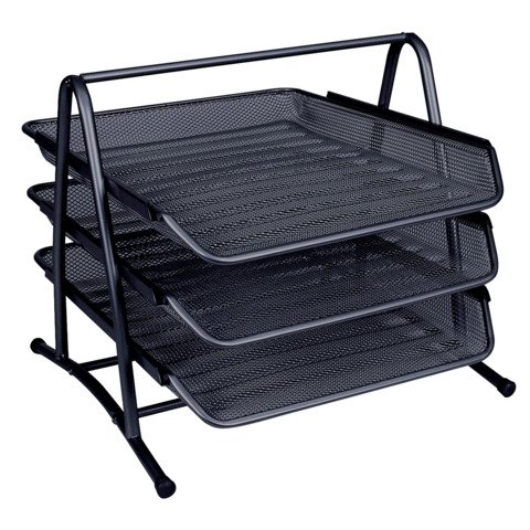 Set 3 Vaschette portadocumenti Q-Connect 27,8×27,5×35 cm nero KF00823