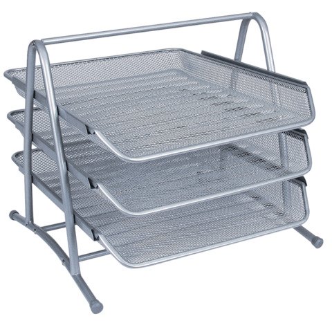 Set 3 Vaschette portadocumenti Q-Connect 27,8×27,5×35 cm silver KF00822