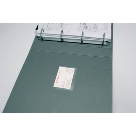 Tasche adesive portabiglietti Q-Connect ppl 60×95 mm trasparente apertura lato lungo  conf. da 10 – KF27039