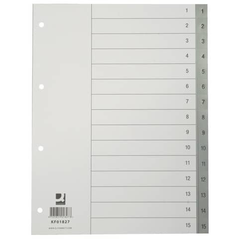 Divisore numerico Q-Connect grigio 22,5×29,7 cm ppl 1-15 KF01827
