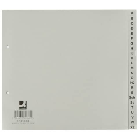 Divisori alfabetici Q-Connect A-Z metà altezza 23×21 cm grigio 24 pagine KF01808