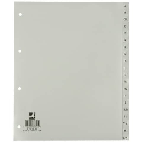 Divisori alfabetici Q-Connect A-Z 24,5×29,7 cm grigio 20 pagine KF01844