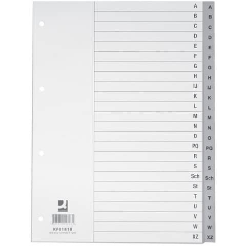 Divisori alfabetici Q-Connect A-Z 22,5×29,7 cm grigio 24 pagine KF01818