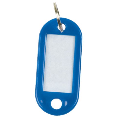 Targhetta portachiavi Q-Connect standard in plastica 5×2,2 cm blu Confezione da 10 pezzi – KF10872