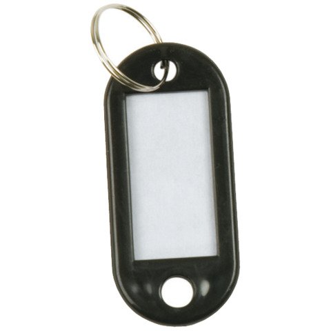 Targhetta portachiavi Q-Connect standard in plastica 5×2,2 cm nero Confezione da 10 pezzi – KF10875