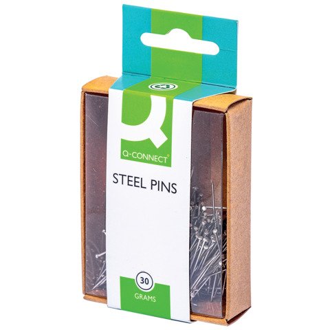 Spilli Q-Connect 30 mm acciaio scatola da 30 grammi – KF02037