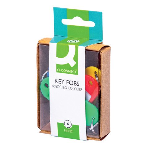 Targhette portachiavi Q-Connect 5,8×2 cm plastica colori assortiti conf. da 6 – KF02036