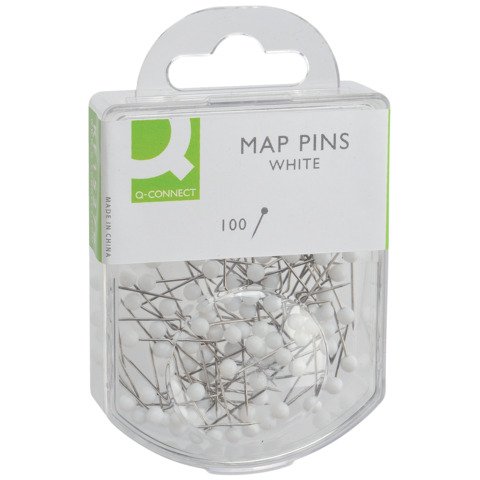Spilli cartografici Q-Connect 15 mm bianco conf. da 100 – KF15279