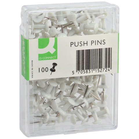 Spilli per bacheca Q-Connect bianco conf. da 100 – KF15272