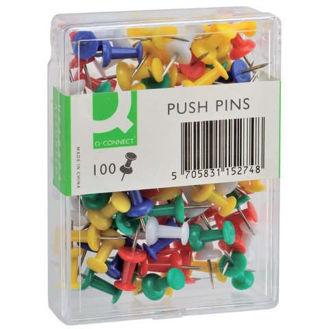 Spilli per bacheca Q-Connect colori assortiti conf. da 100 – KF15274