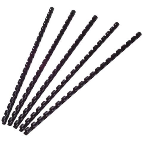 Dorsi a spirale in PVC per rilegatura Q-Connect A4 – 21 anelli 6 mm – fino a 25 ff nero – conf. 100 pz – KF24016