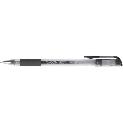 Penna a sfera inchiostro gel Q-Connect con cappuccio 0,5 mm nero – conf. 10 pezzi – KF21716