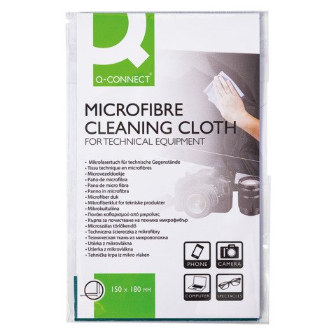 Panno pulizia in microfibra Q-Connect per occhiali-Cd-Dvd in busta richiudibile – KF32157