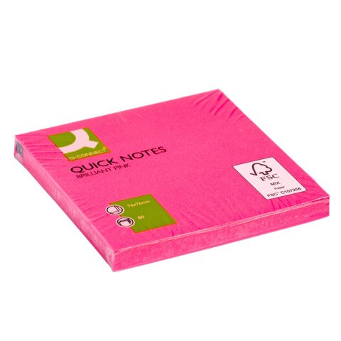 Foglietti riposizionabili Q-Connect 70 g/m² fucsia neon 76×76 mm 6 blocchetti da 80 ff – KF10516