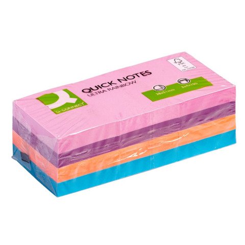 Foglietti riposizionabili Q-Connect 70 g/m² assortiti ultra 38×51 mm 12 blocchetti da 100 ff – KF02516