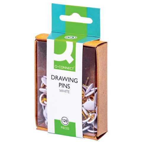 Puntine da disegno Q-Connect diametro testa 9 mm bianco conf. da 120 – KF02019