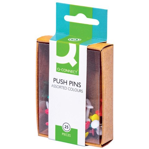 Spilli per bacheca Q-Connect colori assortiti conf. da 25 – KF02029