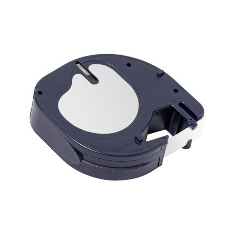 Nastro per etichettatrice Q-Connect compatibile con Dymo LetraTag – plastica nero/bianco – 12 mm x 4 m – KF18835