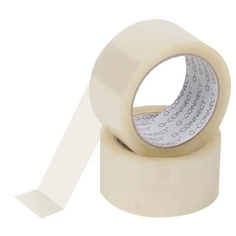 Nastro adesivo da imballo Q-Connect 50 mm x 66 m trasparente – svolgimento rumoroso – conf. 6 pezzi – KF01791