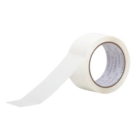 Nastro adesivo da imballo Q-Connect 50 mm x 66 m bianco – svolgimento rumoroso – conf. 6 pezzi – KF02901