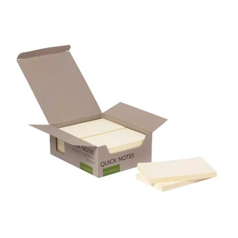 Foglietti riposizionabili riciclati Q-Connect gialli conf. 12 blocchetti da 100 fogli 127×76 mm – giallo – KF17322