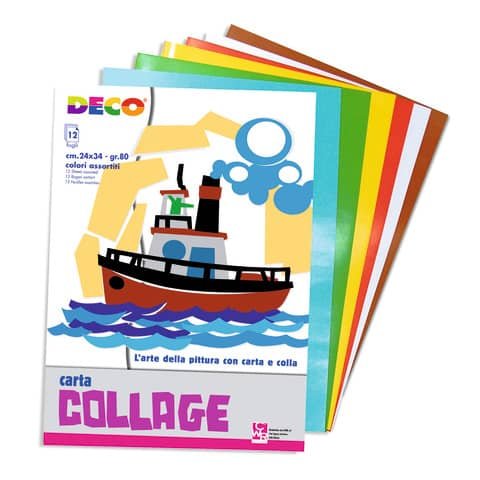 Album di carta rasata Deco 24×34 cm 12 fogli da 80 g – colori assortiti – 701/12