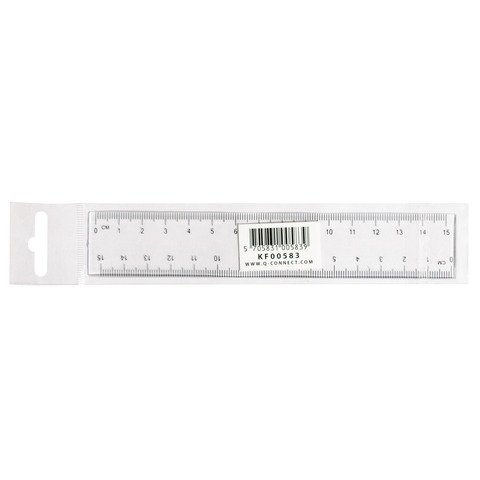 Righello Q-Connect trasparente 15 cm KF00583