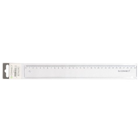Righello Q-Connect trasparente 30 cm KF00587