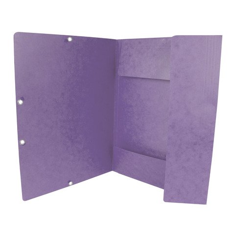 Cartellina a 3 lembi con elastico Q-Connect 24,3×32 cm cartoncino manilla 375 g/m² viola – KF02171