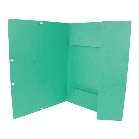 Cartellina a 3 lembi con elastico Q-Connect 24,3×32 cm cartoncino manilla 375 g/m² verde – KF02168