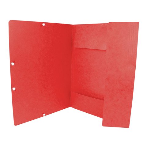 Cartellina a 3 lembi con elastico Q-Connect 24,3×32 cm cartoncino manilla 375 g/m² rosso – KF02165