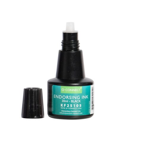 Inchiostro per timbri Q-Connect senza olio 28 ml nero KF25105