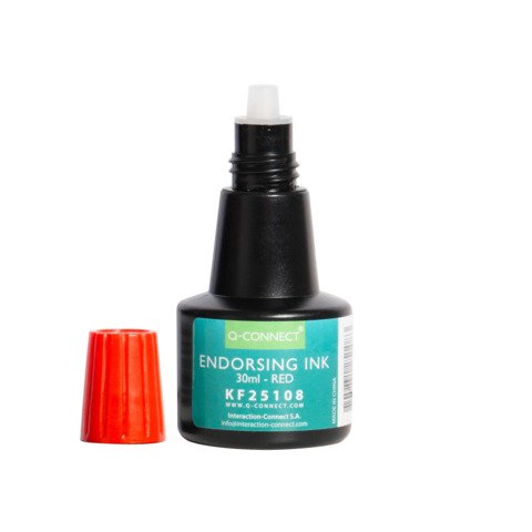 Inchiostro per timbri Q-Connect senza olio 28 ml rosso KF25108