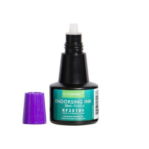 Inchiostro per timbri Q-Connect senza olio 28 ml viola KF25109