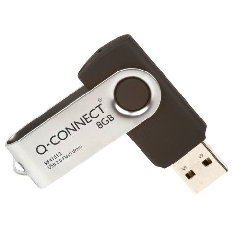 Chiavetta USB in blister Q-Connect High Speed 2.0 nero 8 GB con cappuccio di protezione KF41512