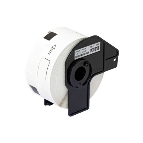 Nastro Q-Connect compatibile Brother DK-11208 carta bianca 38×90 mm – rotolo 400 etichette – KF18803