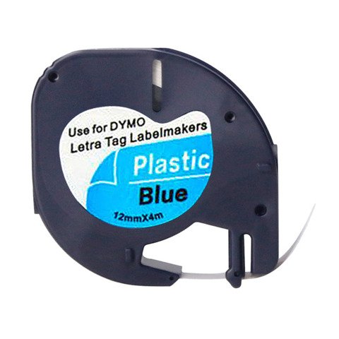 Nastro Q-Connect compatibile con etichettatrici Dymo LetraTag nero/blu 12 mm x 4 m – KF18842