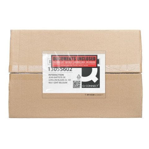Buste adesive sovrapacco Q-Connect con dicitura ”documenti allegati” – conf. 250 pz – C5 – KF14339