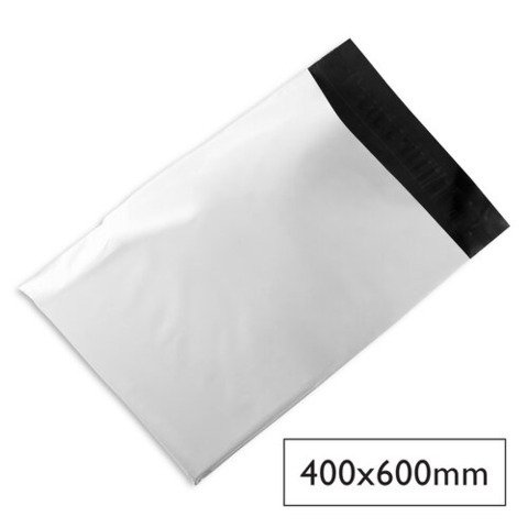 Buste spedizione Q-Connect PE 50 µm – esterno bianco/interno nero – conf. 100 pz – 400×600 mm – KF18954