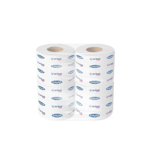 Carta igienica fascettata 2 veli Bulkysoft Active Clean in pura cellulosa bianco – 24 conf. da 4 rotoli cad.