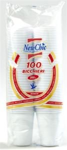 Bicchieri Monouso trasparente 200cc 100% Materiale riciclabile 100 Pz