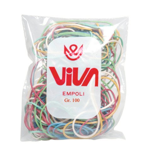 Elastici Viva in busta in gomma colore e formati assortiti conf.100 gr – A100