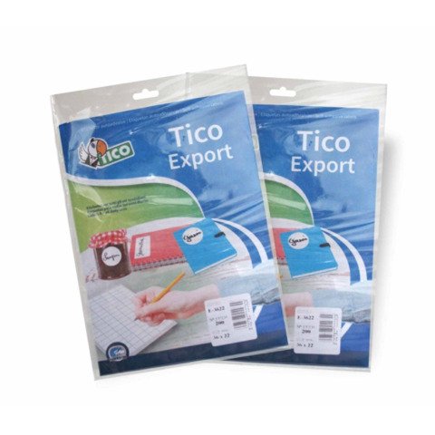 Etichette bianche scrivibili a mano TICO Export 100×48 mm – 3 et./foglio – bustina da 10 fogli – E-10048