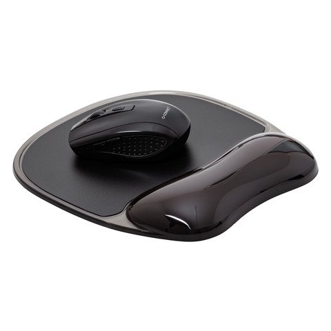 Tappetino per mouse Q-Connect con poggiapolsi in gel 23x20x2 cm nero KF10377