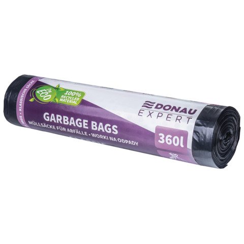 Sacchi immondizia per rifiuti inorganici Donau Expert 360 L 150×120 cm – 35 µm nero – rotolo 10 pz – 22387792-05